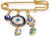Turkey Evil Eye Rhinestone Charm Blue Lucky Eyeball Hands Brooch Pins Jewelry for Good Luck...