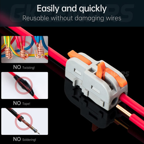 GKEEMARS 50Pcs Mini Electrical Wire Connectors, DIY Splicing into 4/6/8/9/10 Way Butt Terminal Block Connectors (1 in 2 Out - Nylon)...