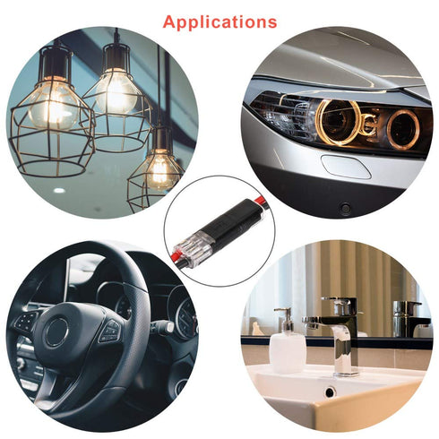 Pluggable LED Wire Connectors, TYUMEN 24pcs 2 Pin 2 Way Universal Compact Wire Terminals, No Wire-Stripping Required, Toolless Spring Wire Connect...