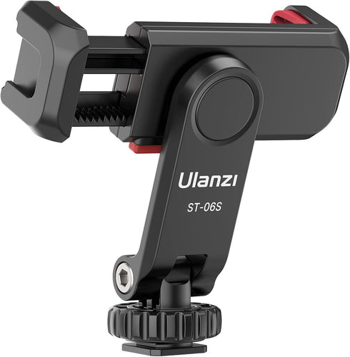 Phone Tripod Mount Holder for iPhone - ULANZI ST-06S Camera Hot 2 Cold Shoe Phone Mount Compatible for iPhone Android Sony Canon DJI Ronin S/SC Zh...