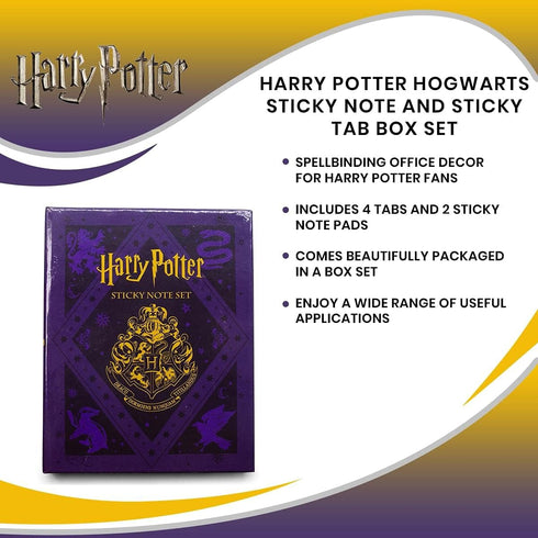 Harry Potter Hogwarts Sticky Note and Sticky Tab Box Set | Work Memo Notepad Stationery Paper, Home School Supplies For College Business | Wizardi...