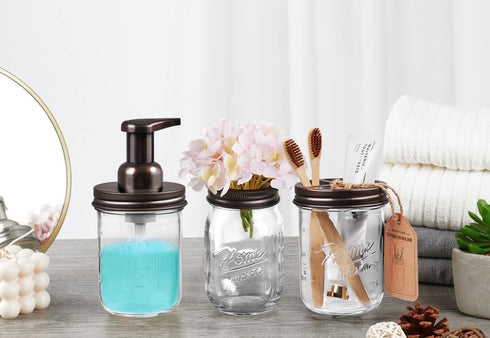 SheeChung Bathroom Accessories, Toothbrush Holder, Foaming Soap Dispenser, Bathroom Decor, Bathroom Accessory Set, Dish Soap Dispenser for Bathroo...