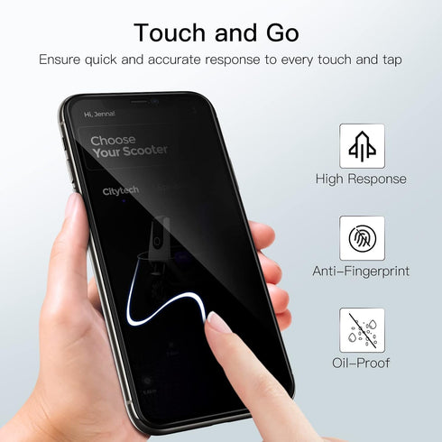 JETech Privacy Full Coverage Screen Protector for iPhone 11 Pro/X/XS 5.8-Inch, Anti-Spy Tempered Glass Film, Edge to Edge Protection Case-Friendly...