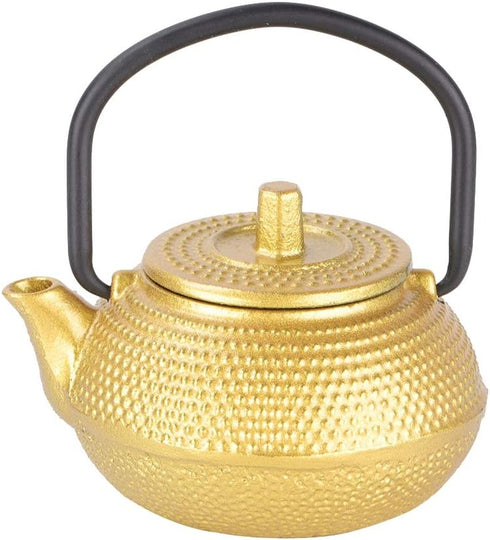 Japanese Cast Iron Teapot, Cast Iron Teapot Gold, Japanese Tetsubin Tea Kettle, 50ml Mini Teapot Kettle, Traditional Japanese Teapot with Handle...
