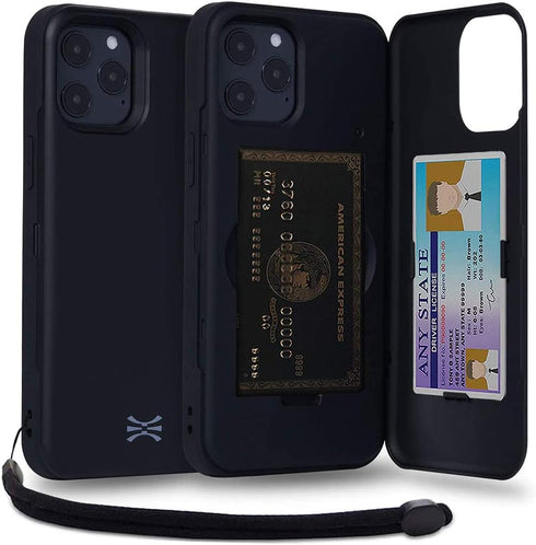 TORU CX PRO for iPhone 12 Pro Max Case Wallet | Protective Shockproof Heavy Duty Cover with Hidden Card Holder & Card Slot | Mirror & Wrist Strap ...
