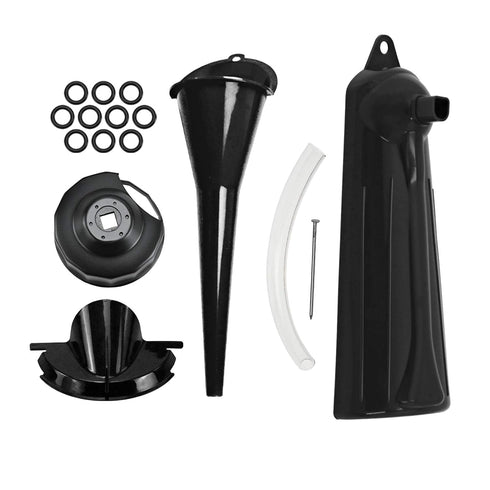 HDBUBALUS Crankcase Fill Funnel Primary Case Oil Fill Oil Filter Funnel Set with Oil Filter Wrench and Primary Drain Plugs Compatible with Harley...
