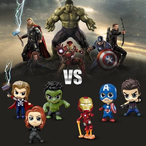 6 Pcs Superhero Anime Movie Adventures Action Figures Set,Super Hero Toys,Hero Cake Toppers Collectibles with Bases for Boys & Girls' Birthday Par...
