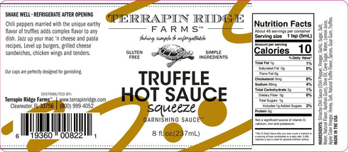 Terrapin Ridge Farms Gourmet Truffle Hot Sauce and Truffle Aioli Garnishing Sauce Set (2 Squeeze Bottles)...