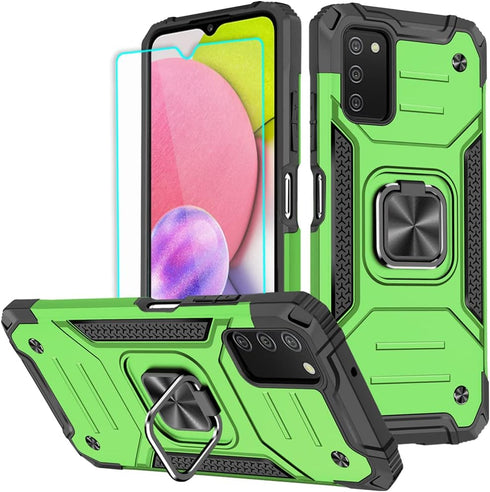 HNHYGETE Samsung Galaxy A03s Case, Samsung A03s Case, with HD Screen Protector, 360°Military Grade Rotatable Kickstand (Heavy Duty) Shockproof Pro...