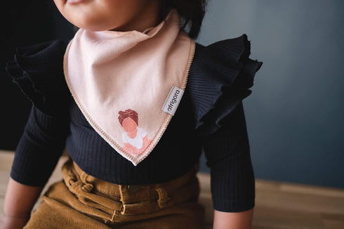 Brown Baby Bandana Bibs For Girls 5-Pack 100% Organic Cotton Drooling Teething Newborn 0-6 months Infant 6-18 months Toddler 18-36 month...