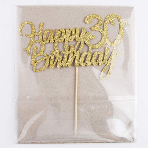 PALASASA Gold Happy Birthday cake topper - Hello 30, Cheers to 30 Years, 30 Anniversary/Birthday Cake Topper Party Decoration (30th)...