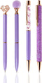 PENTA ANGEL Ballpoint Pens Set 4Pcs Black Ink Metal Glitter Roller Ball Pen Fancy Girly Gift Pens for Women Girls Wedding Office Back to School (P...