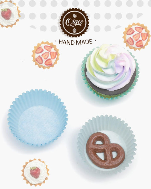 qiqee Cupcake Liners Muffin Cupcake Cups 300-Count Food Grade 12 Solid Color Cupcake Papers Baking Cups Cupcake Wrappers...