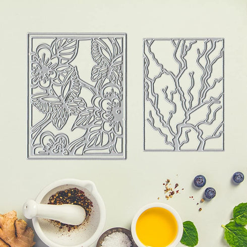 2 Frame Leaves Dies for Card Making, Butterfly Flower Background Cutting Die for Scrapbooking on Clearance Paper Crafting Decor DIY Album...