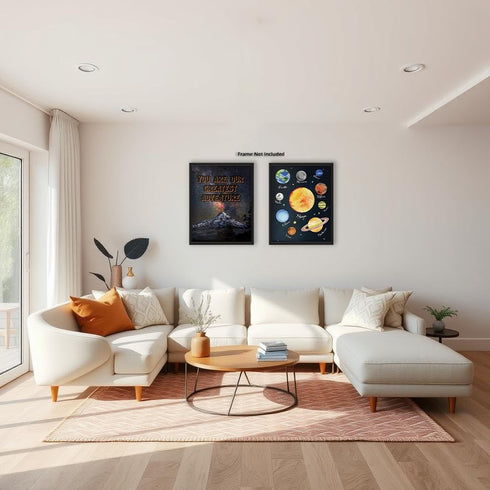 Posterizer 2 pcs-Educational and Inspirational Space and Planets-Kids Room Art-Astronomy-Gift for Daughter, Son, Kids-Decor for nursery toddlers k...