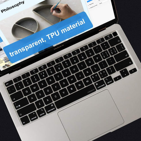 Ultra Thin Clear Keyboard Cover Protector Soft TPU Keyboard Skin for MacBook Air 13 inch Model A2237 A2179...