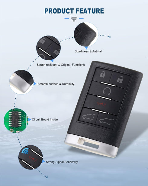 ECCPP fit for Keyless Entry Remote Key Fob Chevy GMC Cadillac Series OUC6000066 (1x)...