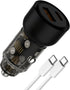 60W Car Charger, Cigarette Lighter USB Charger with USB C to C Fast Charging Cable, PD&QC3.0 USB C Car Charger, Dual Ports Car Charger Adapter for...