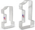 Number 1 Cookie Cutter 2-Pc. Set Made in USA by Ann Clark, 3.25", 4.5"...