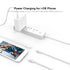 Braided i-Phone Extension Cable Pass Video Audio Music Photo Data, Charge. 1PCS 3.3Feet Male to Female i-Phone Extender Cord Made of Sliver Alumin...