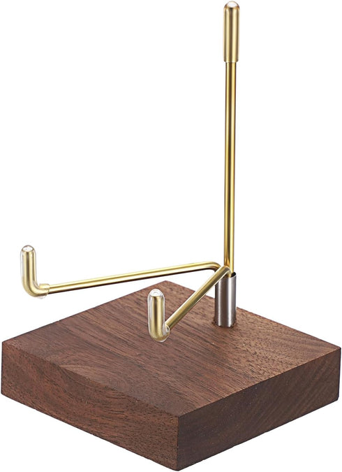 Hipiwe Display Stand Easel with Adjustable Metal Arms Wooden Base Rock Display Easel Holder for Fossil Coral Geodes Rock Mineral Agate Plate Seash...