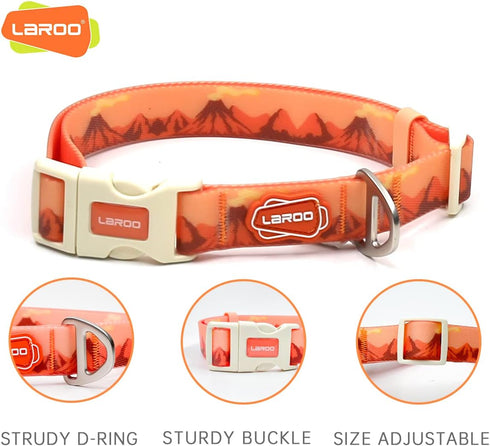 LaRoo Waterproof Dog Collar Heavy Duty PVC Pet Collars for Training, Cool Design & Pull Resistance Neckband for Pool Party Beach Outdoor Playing...