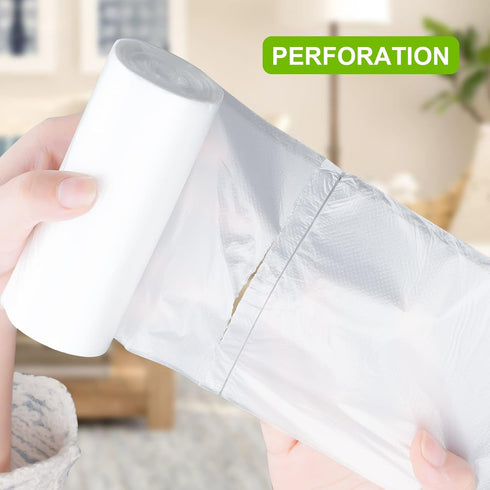 Clear Trash Bags - 100 Clear 2.6 Gallon Small Garbage Bags?white? for home office kitchen Trash Can Bathroom Bedroom...