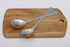 Home Basics 2 Piece Stainless Steel Hosting Serving Set with Hammered Finish Handles, Silver (1)...