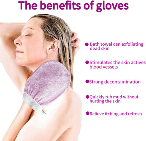 Exfoliating Glove, 3pcs Korean Exfoliating Mitt, Revive Glove Exfoliating Glove & Body Exfoliator, Keratosis Pilaris & Self Tanning to Improve Ski...