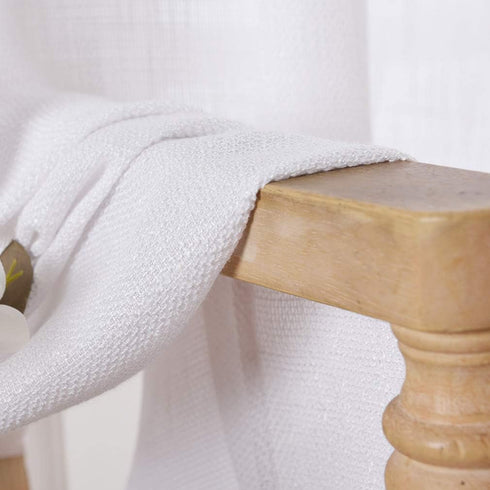 Valea Home Burlap Tier Curtains for Kitchen, Rustic Rod Pocket, Short Window, 24 inch Linen Cafe Curtains, White, Set of 2...
