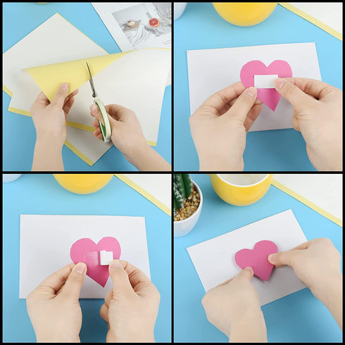 10 Sheets Double Sided Adhesive Tape, A4 Size Clear Arts Craft DIY Strong Sticky Arbitrary Cut Tape for Card Making,Home Decorative Or Office Supp...