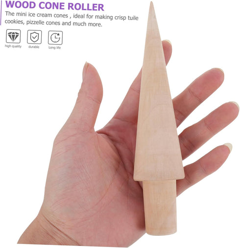 ABOOFAN 4 pcs Krumkake Waffle Cones Shape Cream Maker Shop Kitchen Craft Molds Home Baking Wood DIY Mold Cake Croissant Portable Er Cone Pastry fo...