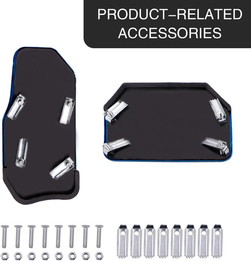 2 PCS Car Accelerator Brake Pedal Kit, Metal Rubber Sports Style Non-Slip Wear-Resistant Pedal Modification Pedal, Car Replacement Parts, for Most...