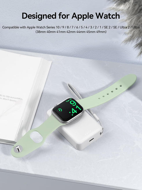 LVFAN Portable Charger for Apple Watch, 4000mAh iWatch Charger Power Bank Wireless Battery Pack Magnetic Travel Smart Watch Charger for Apple Watc...