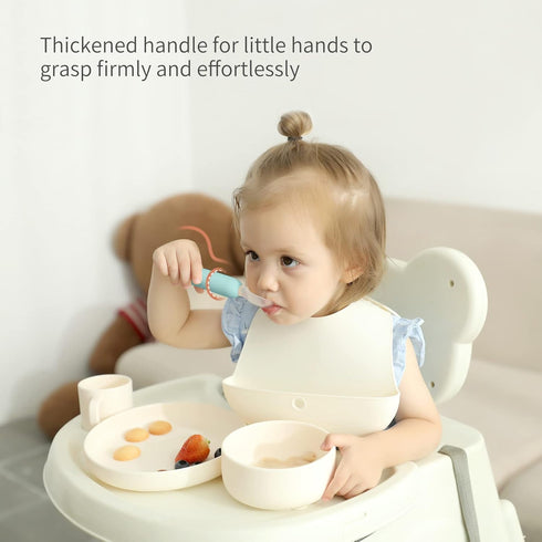 YOOFOREA Platinum Silicone Suction Bowl & Spoon Set for Baby Led Weaning I First Stage 4 Months+ Toddler Infant Baby I 100% Food Grade Silicone I ...