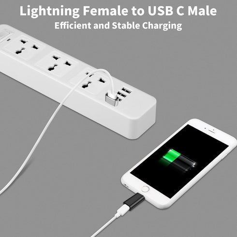 for Lightning Female to USB C Male Adapter - 2 Pack 3.0 USB Type C Charger Connector Compatible with iPhone 15/15 Pro/15 Pro Max/15 Plus iPad Air ...
