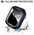 YMHML Waterproof Blue Case Compatible for Apple Watch Series 8/7 45mm with Tempered Glass Screen Protector, Hard PC Full Touch Sensitive Protectiv...