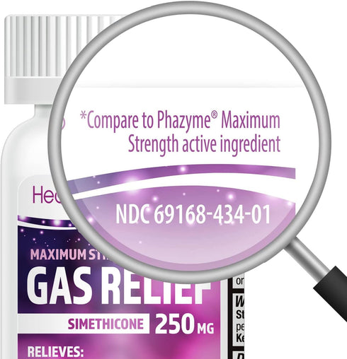 HealthA2Z® Gas Relief Simethicone 250mg | Maximum Strength | Fast Gas Relief | Relieve Symptoms Naturally (100 Softgels (Pack of 1))...