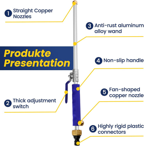 2024 Upgraded Pressure Washer Wand, High Pressure Hose Jet Nozzle, High Pressure Power Washer For Garden, Hose Nozzle Sprayer High Pressure And Gu...