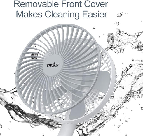 6-Inch Rechargeable Small Desk Fan, Portable Battery-Operated Table Electric Fan with 4 Speed Levels, Personal Mini Fan for Home Bed Study Room Be...