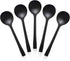 200Pcs Black Plastic Serving Spoons, LIOUCBD Disposable Soup Spoon, Heavy Weight Plastic Utensils Cutlery Set for Weddings Catering Buffets Partie...