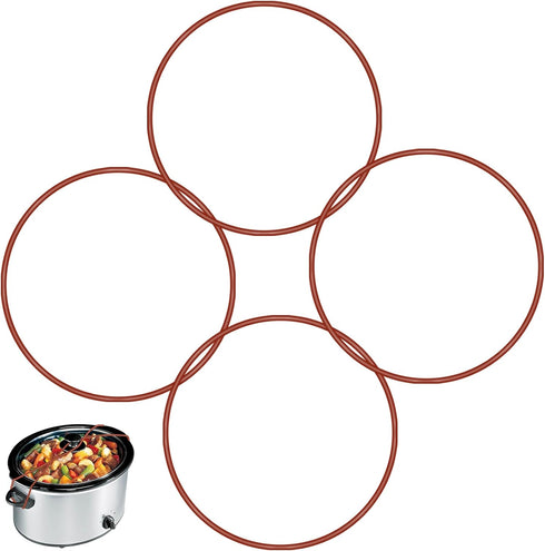 4pcs Lid Latch Strap Rubber Band for Fix Pot Lid, Compatible with Hamilton Beach 6,7,8 quart Crock Pot Slow Cooker (Red)...