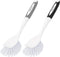 Amazer Dish Brush, 2 Pack Dish Scrubber with Handle, Kitchen Dishwashing Brushes, Scrub Brush with Stiff Bristles for Cleaning, Sink, Pots, Pans (...
