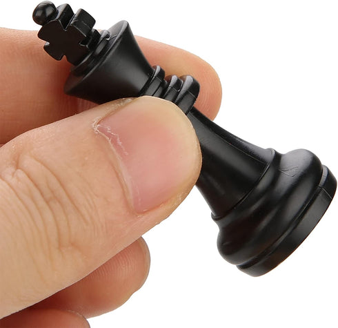 Tournament Chess Pieces, International 32 Standard Chess Pieces Replacement Chessmen Black and White Set Weighted Plastic Chess Board Game Pawns A...