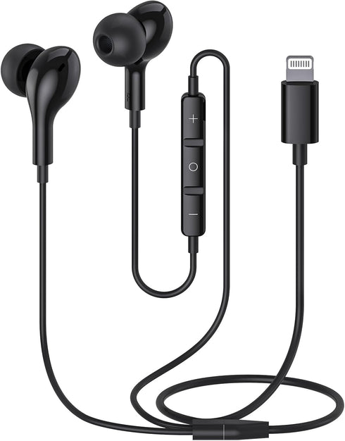 Guguearth Lightning Headphones for iPhone,MFi Certified in-Ear Lightning Earphones for iPhone,Magnetic Earbuds for iPhone with Mic Controller Comp...