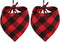 2 Pcs Dog Bandana Christmas Pet Triangle Scarf Accessories Bibs Red Black Plaid...