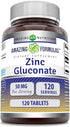 Amazing Formulas Zinc Gluconate Supplement | 50 Mg Per Serving | Tablets | Non-GMO | Gluten-Free | Made in USA (120 Count)...