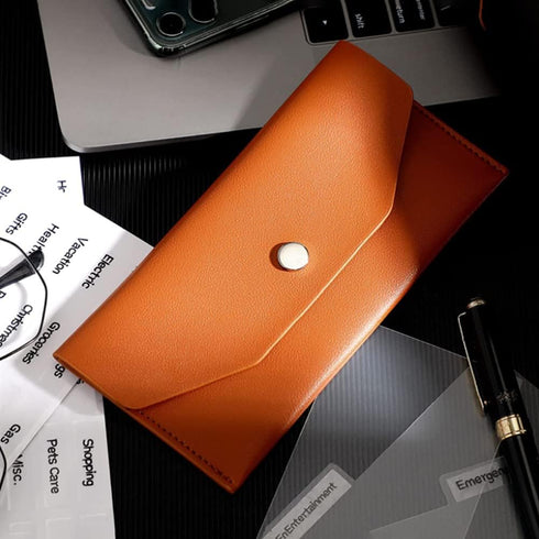 2 Pcs PU Leather Cash Envelopes Money Cash Wallet Bags Tickets Storage Bags Coin Check Bank Pouch Budget Envelope for Bill Planner...