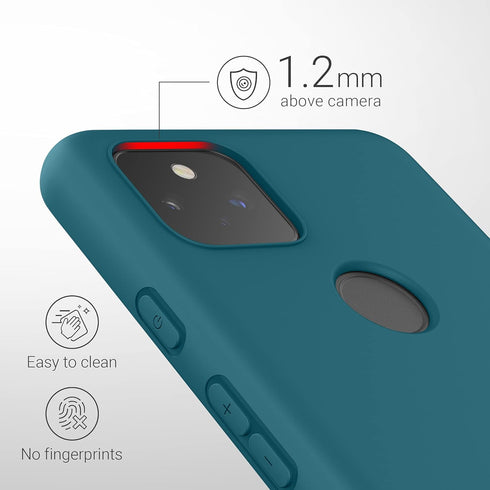 kwmobile Case Compatible with Google Pixel 5a 5G Case - Soft Slim Protective TPU Silicone Cover - Teal Matte...