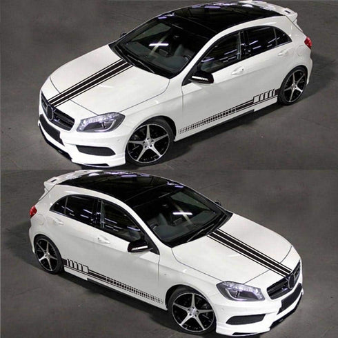 5 Pieces Vinyl Car Side Sticker Long Stripe Auto Body Racing Sports Decals Universal Car Truck DIY Decal Stripe Vinyl Stickers Decoration...